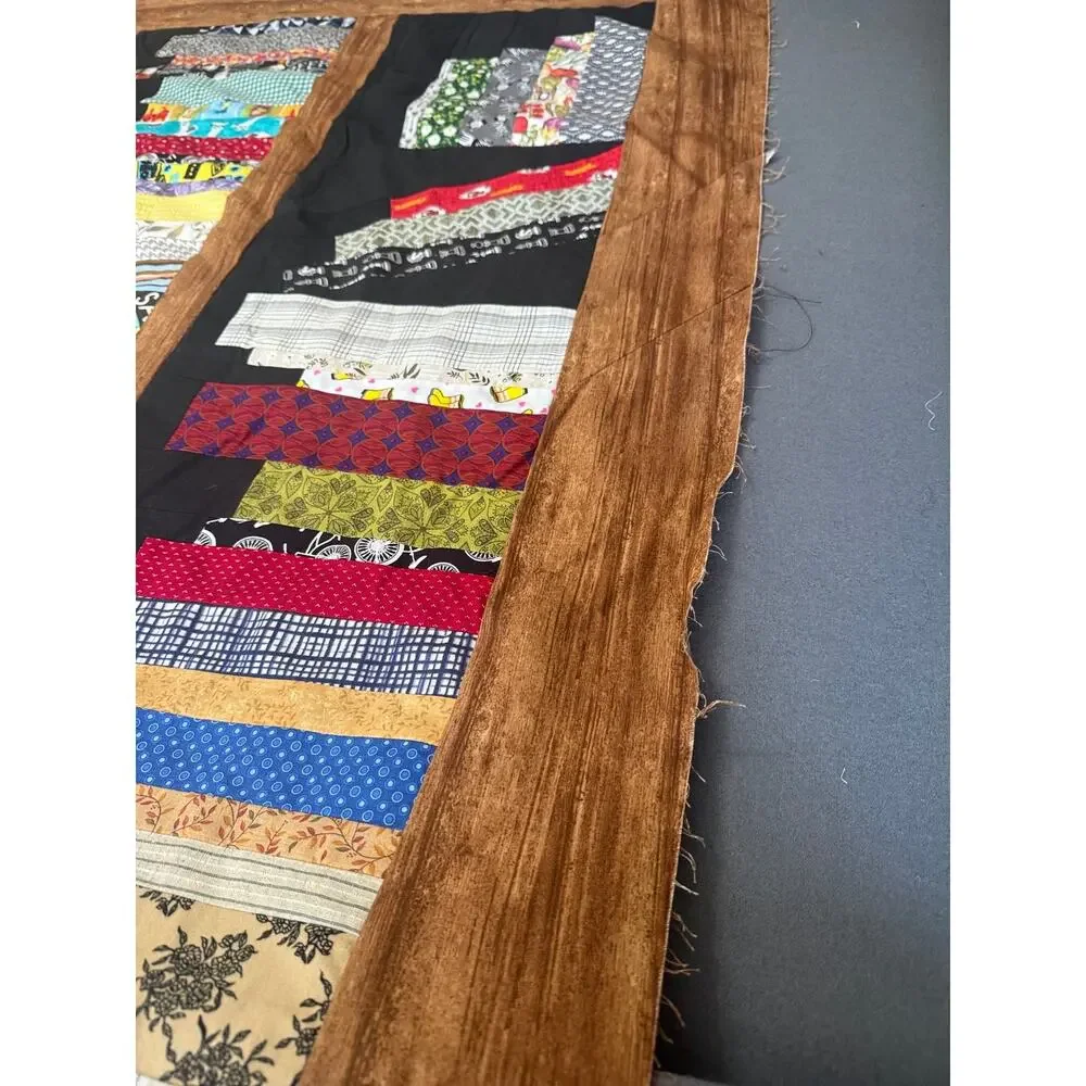 Hand Pieced Bookshelf Quilt Top 71x78 Library Book Lover Cottagecore Blanket